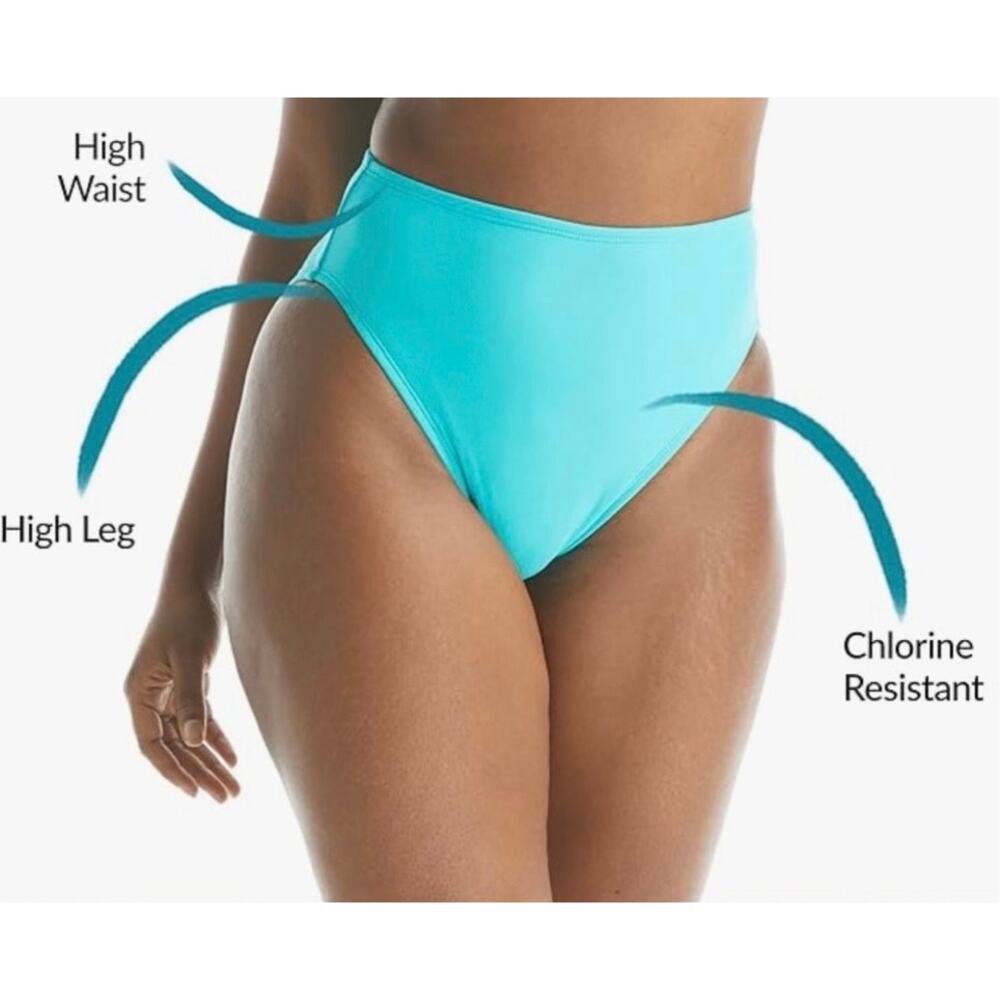 Coco Reef Aqua High Esteem High Leg and Waist Bikini Bottom S NWT